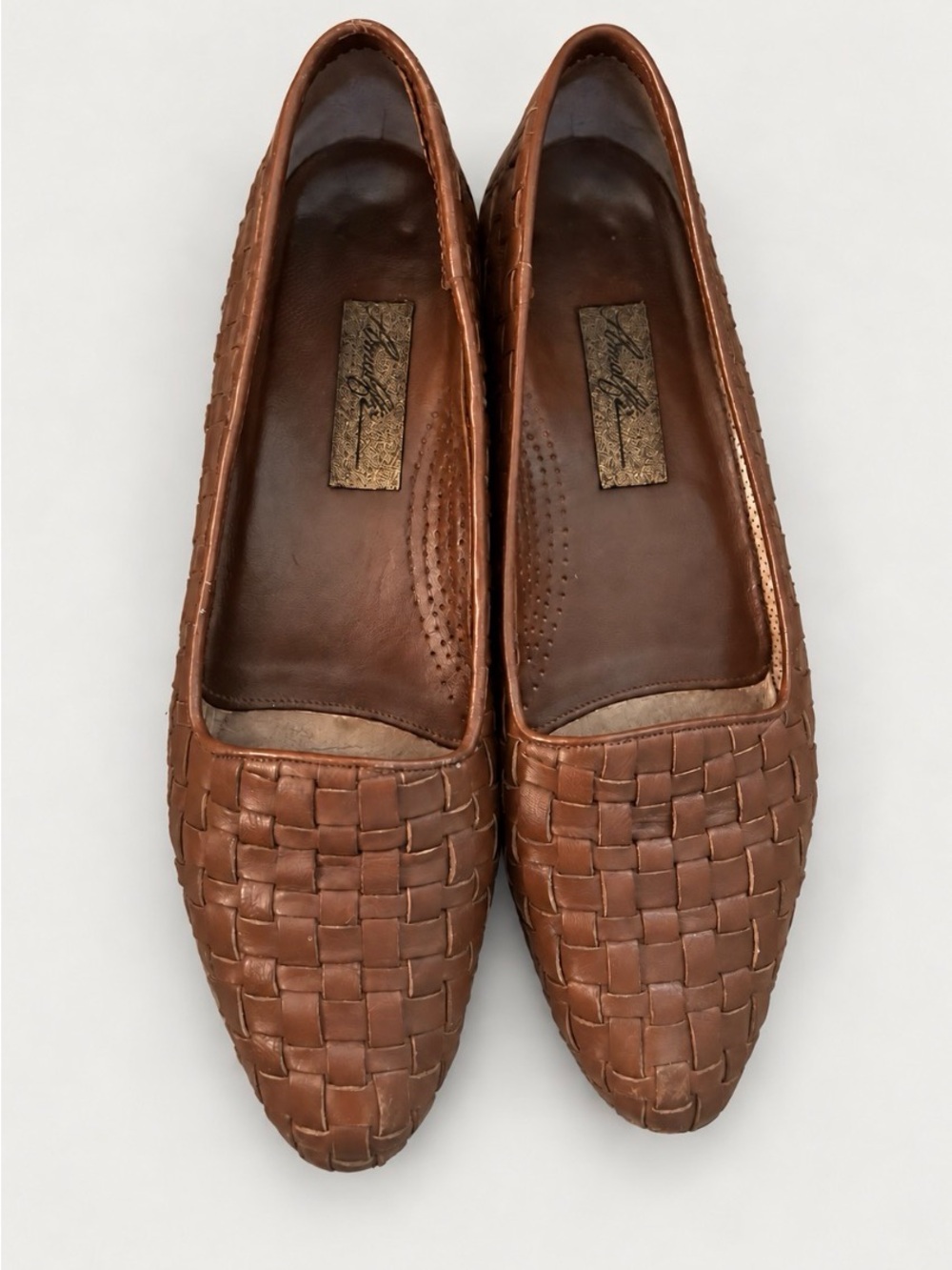 Almalfi Woven Leather Slip-On Loafers in Brown Cognac Leather Made in Italy 🇮🇹